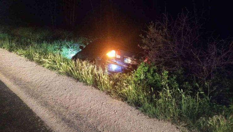 Kontrolden çıkan otomobil toprak alana savruldu; 1 kişi yaralandı