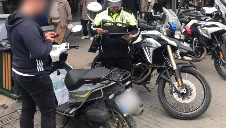 Yaya yollarında kullanılan 103 motosiklete ceza kesildi
