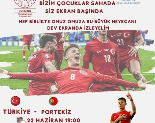 Milli maçın izlenmesi için parkta dev ekran kurulacak