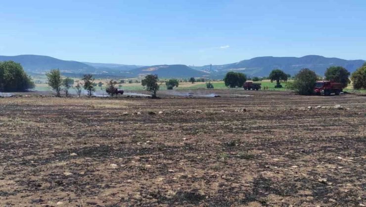 Osmaneli’de çıkan anız yangını kontrol altına alınarak söndürüldü