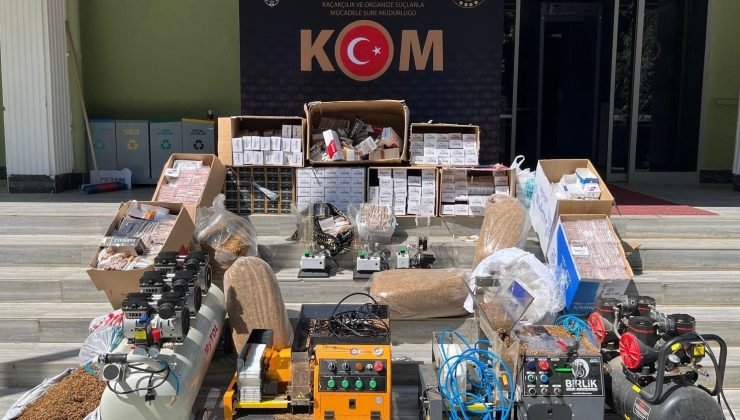 Uşak’ta yapılan operasyonlarda çok sayıda kaçak makaron ele geçirildi