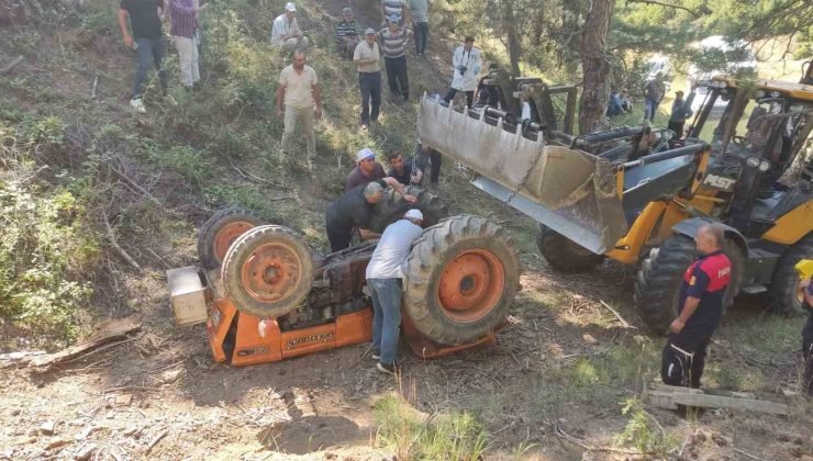 Emet’te devrilen traktörün altında kalan sürücü hayatını kaybetti