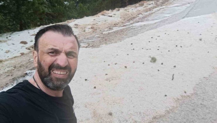 Kütahya’da ceviz büyüklüğünde dolu yağdı