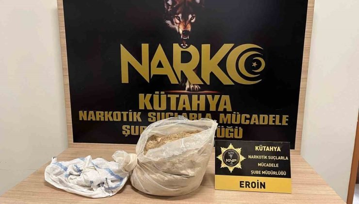 Kütahya’da uyuşturucu operasyonu: 10 kilo eroin ele geçirildi