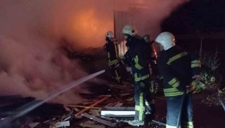 Marangoz dükkanı alevlere teslim oldu