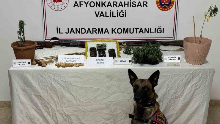 Afyonkarahisar’da jandarma uyuşturucu madde ele geçirdi