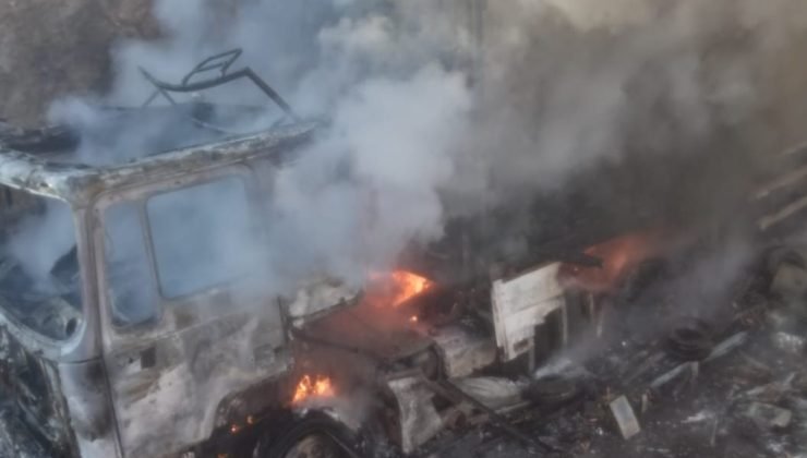 Bilecik’te seyir halindeki tır alev alev yandı