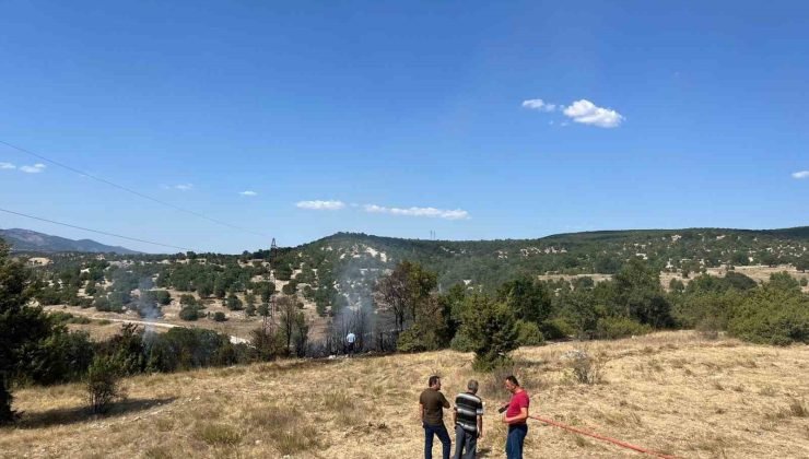 Emet’te orman yangını