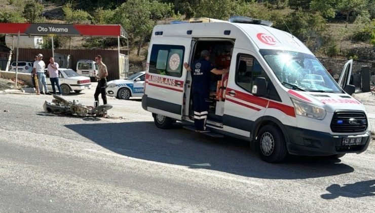 Emet’te otomobile çarpan motosiklet sürücüsü yaralandı