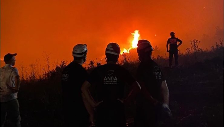 Kırka yangınına ANDA ekibi de destek verdi