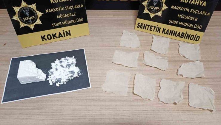 Kütahya’da taş kokain ve 4 bin 180 içimlik bonzai ile yakalanan şüpheli tutuklandı