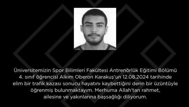 Rektör Özcan’dan ESTÜ öğrencisi için taziye mesajı