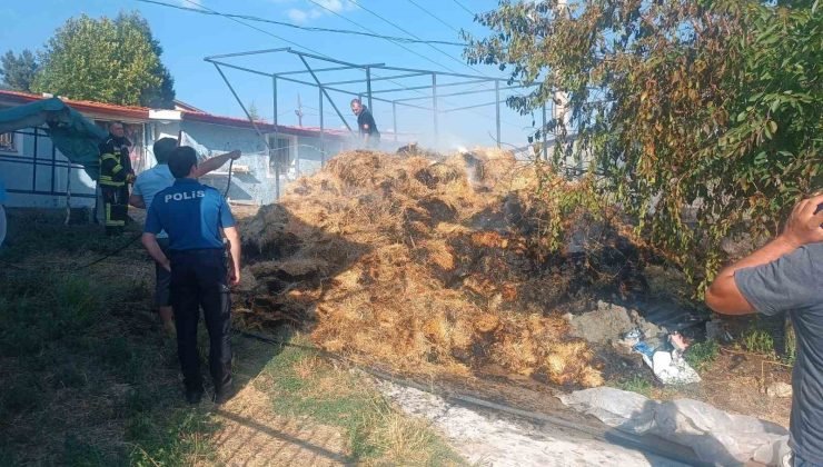 Tavşanlı’da korkutan samanlık yangını