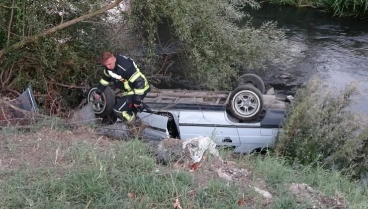 Tavşanlı’da otomobil çaya uçtu: 2 yaralı