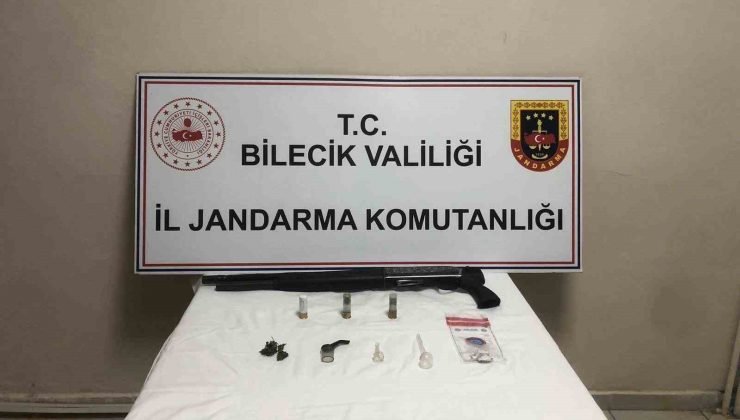 Bilecik’te ekiplerden kaçan şüpheli, uyuşturucu madde ve ruhsatsız tüfek ile yakalandı