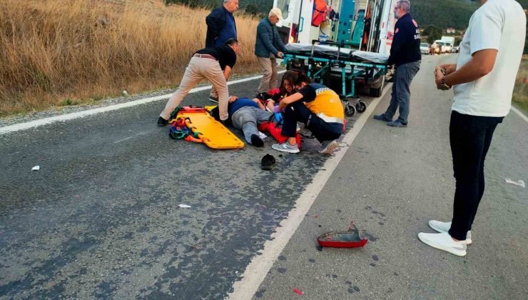 Domaniç’te otomobil ile motosiklet çarpıştı: 1 yaralı