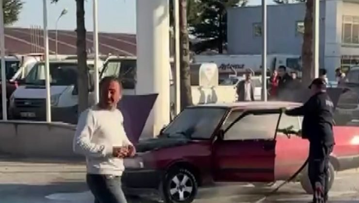 Alev alan Fiat Tofaş’ın sürücüsü son anda ölümden döndü