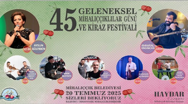 Mihalıççık Günü ve Kiraz Festivali 45. Yılında Renkli Sanatçılarla Şenleniyor
