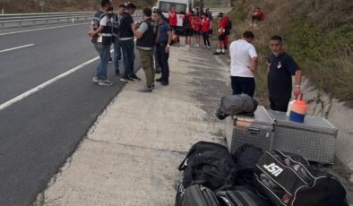 Düzcespor kafilesi ölümden döndü.