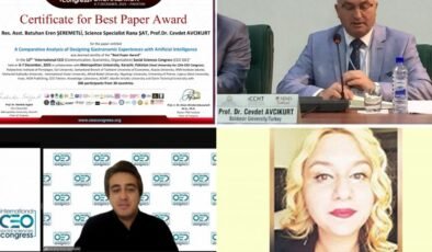 BAÜN akademisyenlerinin yapay zeka destekli gastronomi çalışmasına "En İyi Bildiri" ödülü