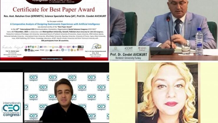 BAÜN akademisyenlerinin yapay zeka destekli gastronomi çalışmasına "En İyi Bildiri" ödülü