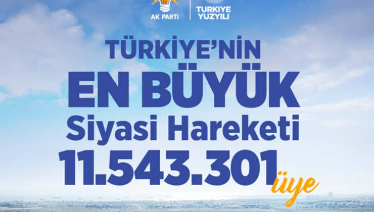 AK Parti’nin üye sayısı 11,5 milyonu aştı