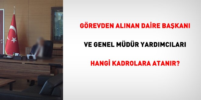 Görevden alınan daire başkanı ve genel müdür yardımcıları hangi kadrolara atanır?