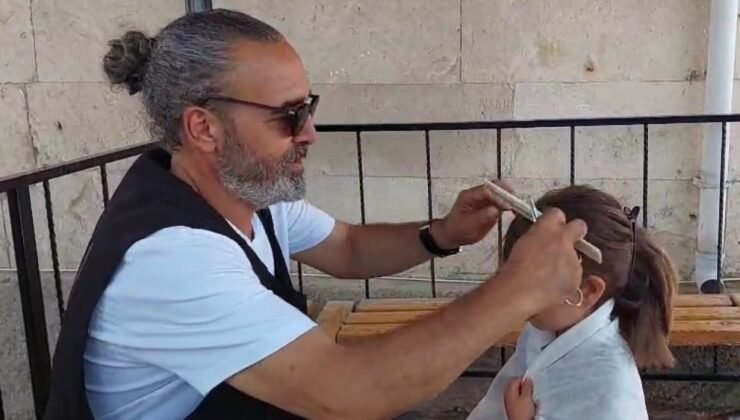 Hayırsever kuaför köylere gidip kız çocuklarını ücretsiz tıraş ediyor