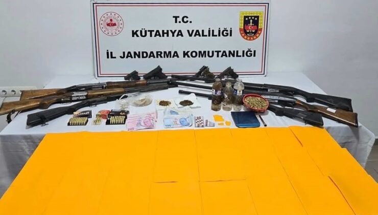 Kütahya’da uyuşturucu ve silah operasyonu: 14 şüpheli gözaltında