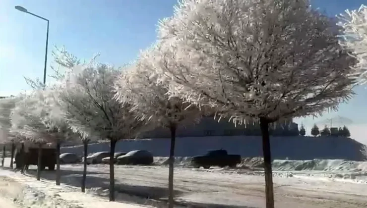 Tufanbeyli'de eksi 15 derecede kartpostallık manzara oluştu