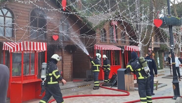 Depo olarak kullanılan kulübede yangın