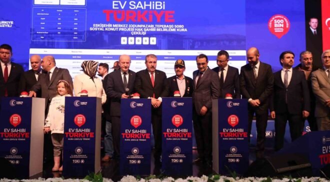 Eskişehir’de TOKİ’nin 6 bin 55 aileyi ev sahibi yapacağı kur’aların çekimi başladı