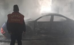 Otomobil yangını paniğe neden oldu