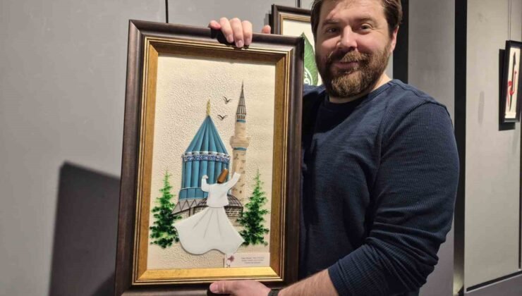 Sanatçı Taha Yoldaş, cam ve hat sanatını birleştirdi