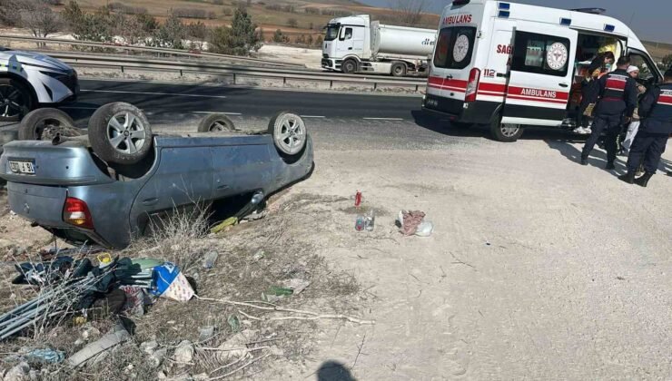 Sivrihisar’da otomobil takla attı: 2 yaralı
