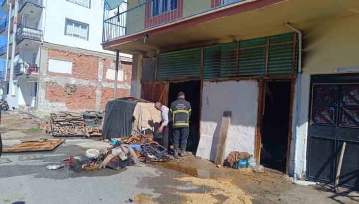 Depoda çıkan yangın büyümeden söndürüldü