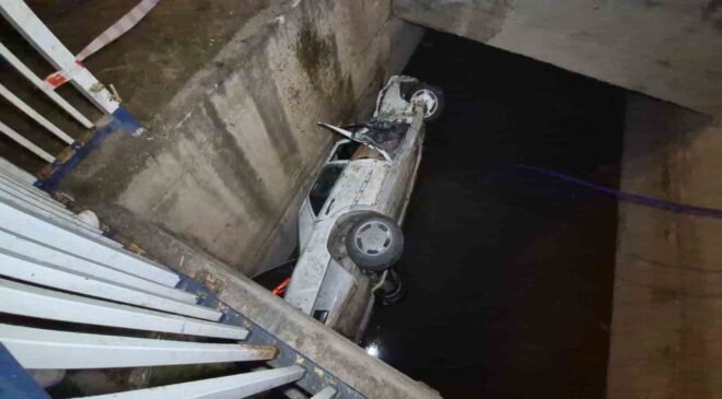 Eskişehir’de kontrolden çıkan otomobil sulama kanalına uçtu: 2 yaralı