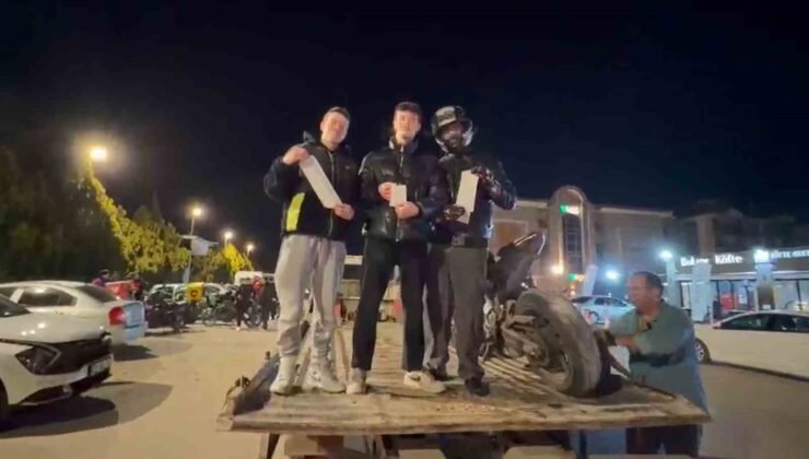 Motosikleti bağlanan sürücü 58 bin TL’lik ceza tutanağı ile poz verdi