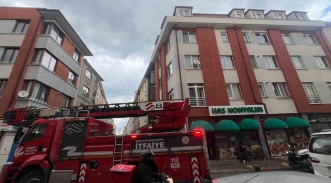 Pide salonunun bacasında çıkan yangın korkuttu