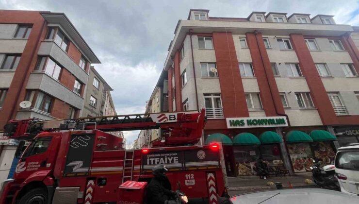 Pide salonunun bacasında çıkan yangın korkuttu