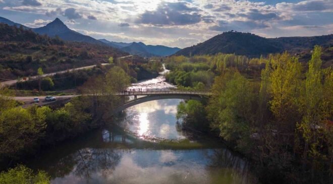 Sakarya Nehri’nin eşsiz manzarası havadan görüntülendi