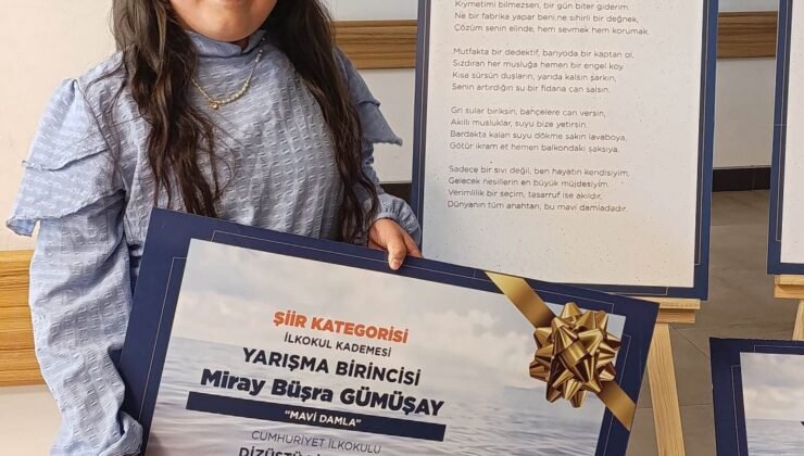 Su Verimliliği Seferberliği” yarışması şiir dalı Türkiye birincisi Hisarcık’tan