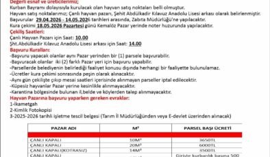 Uşak’ta kurban satış yerleri belli oldu