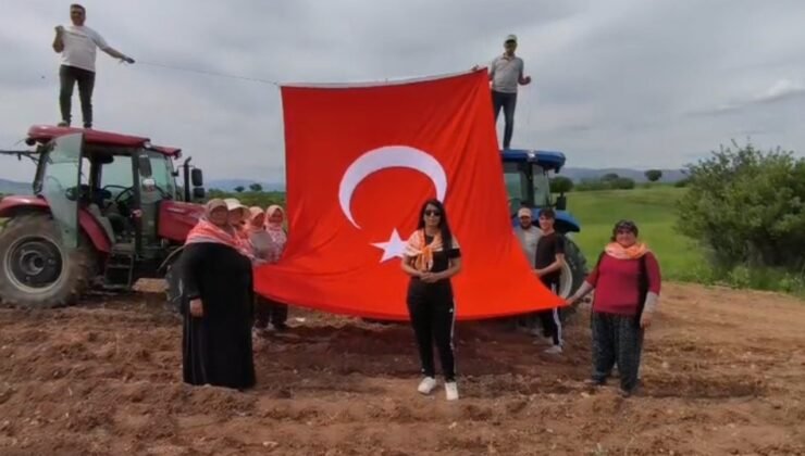 19 Mayıs’ı kekik ektikleri tarlada kutladılar