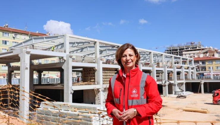 Eskişehir Kurtuluş Kapalı Pazar Yeri İnşaatında Yüzde 50 Tamamlandı