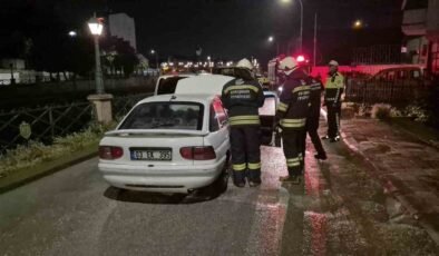 Eskişehir’de akaryakıt istasyonunun arkasında gerçekleşen araç yangını korkuttu