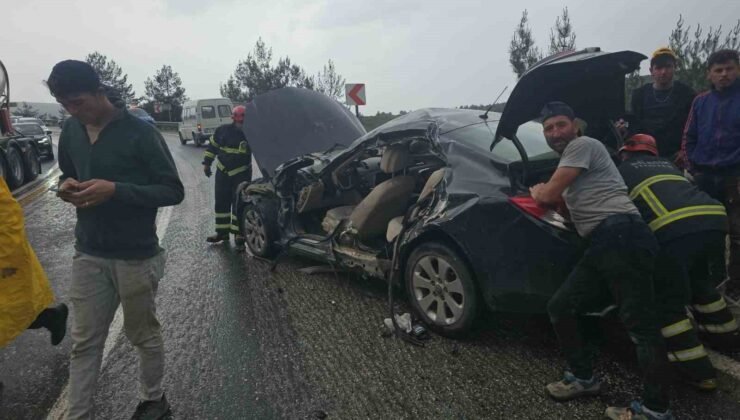 Tır ile otomobil çarpıştı: 1 yaralı