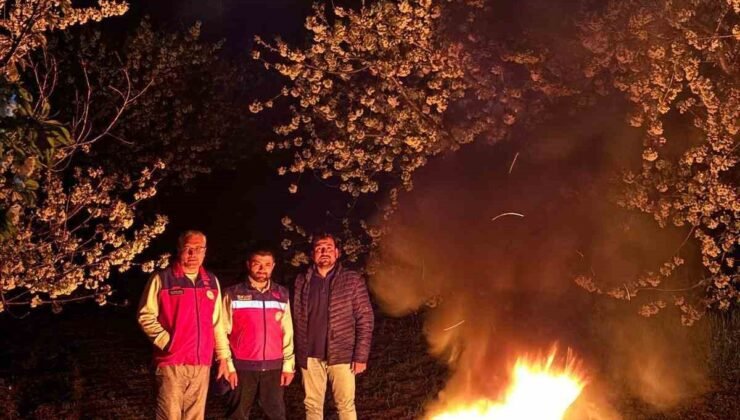 Üreticilerin zirai dona karşı mücadelesi sürüyor
