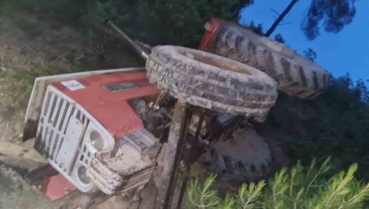 Bilecik’te devrilen traktörün sürücü yaralandı