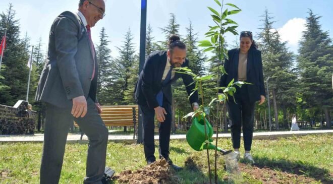 Bilecik’te ’Kampüsü Ağaçlandırıyoruz’ sloganıyla fidanlar toprakla buluştu